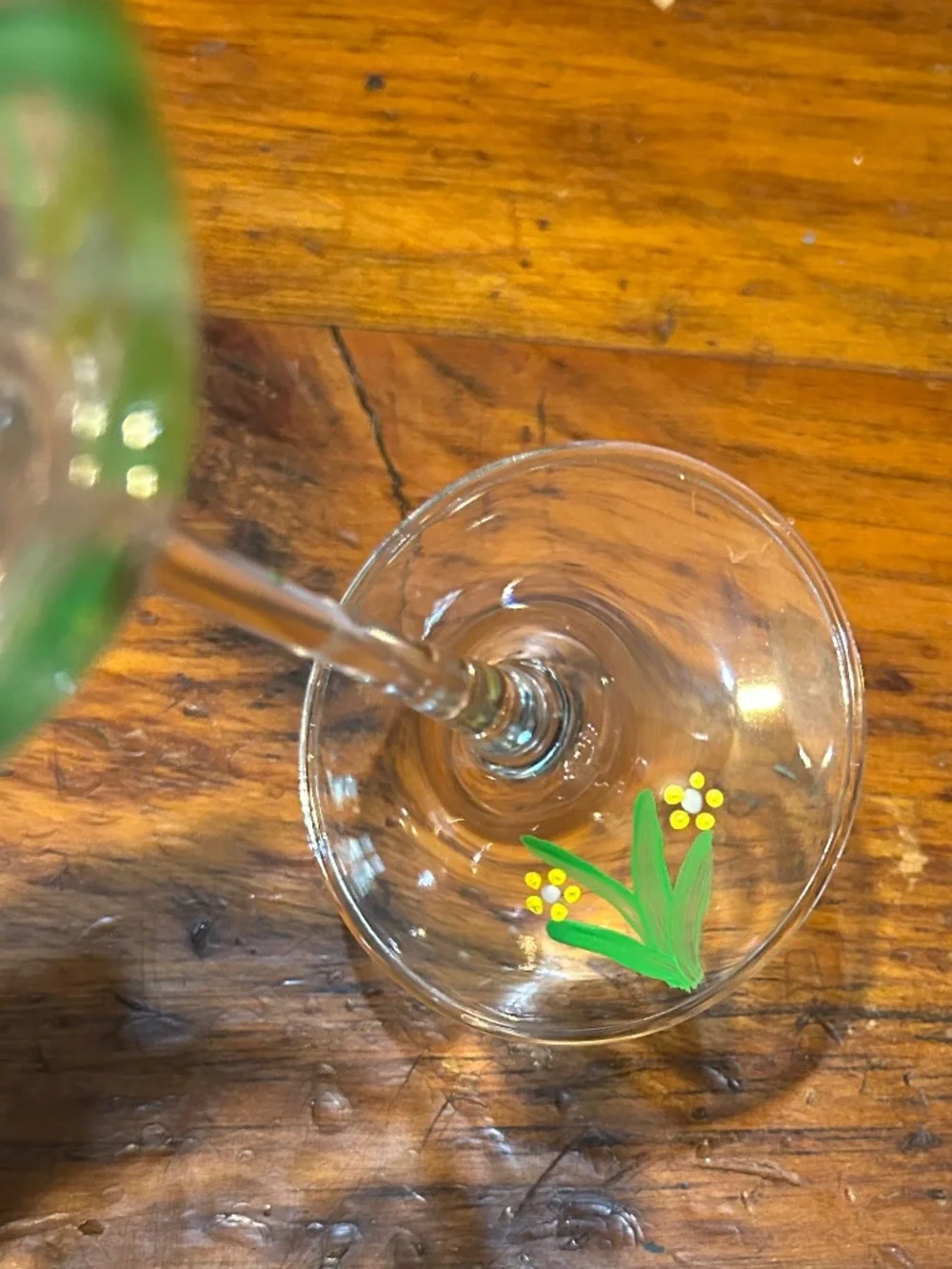 2 hand painted wine glasses by cindy